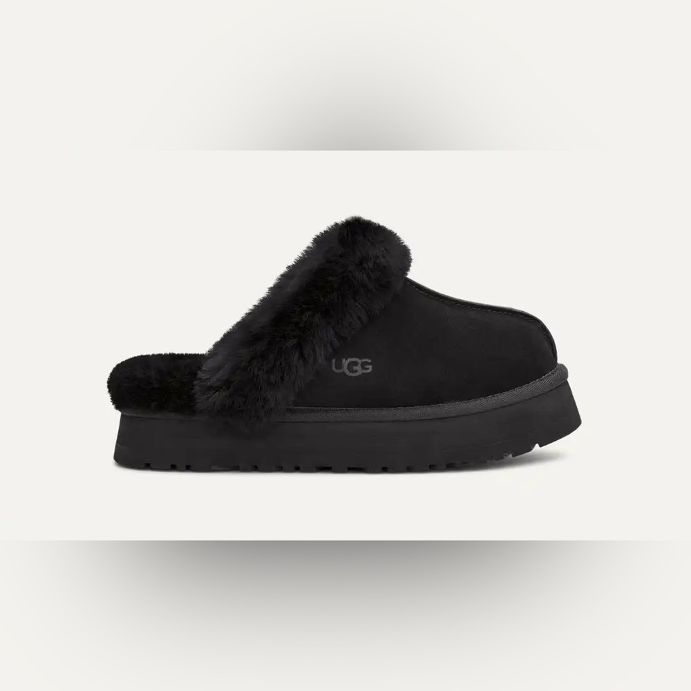 UGG’S Disquette Slipper, Size 9, Black, Lightly Worn